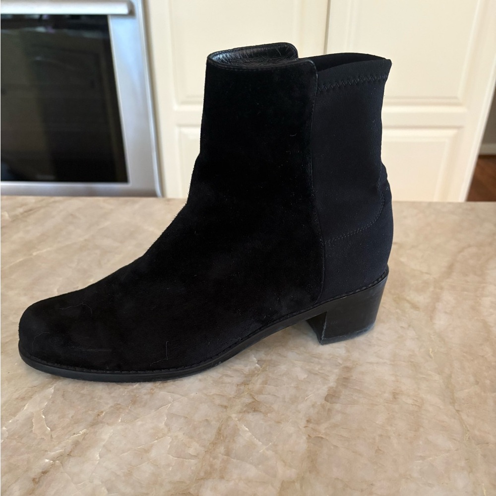 Stuart Weitzman Black Suede Ankle Boots